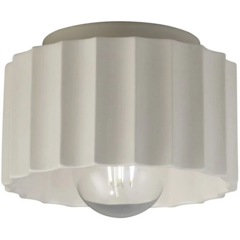 Ceramic Matte White Flush Mount Light Fixture